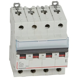[32383] DISJONCTEUR MODULAIRE 4P D25 6000/10KA 4MOD VIS/VIS 408119 LEGRAND