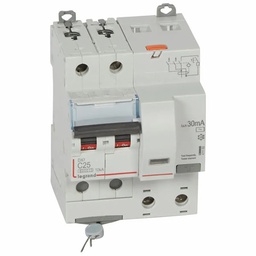[32386] DISJONCTEUR DIFFERENTIEL MODULAIRE 2P C25 30MA AC 6000/10KA 4MOD VIS/VIS 411160 LEGRAND
