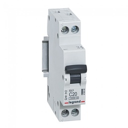 [32401] DISJONCTEUR MODULAIRE P+N C20 3KA 1MOD VIS VIS 419500 LEGRAND