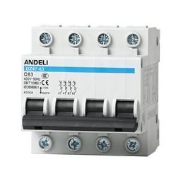 [32443] DISJONCTEUR MODULAIRE 4P C25 6KA 4MOD VIS/VIS ANDELI DZ47-63 4P