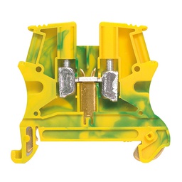[32490] BLOC DE JONCTION CONNEXION A VIS V/J 4MM2 PIED METAL
