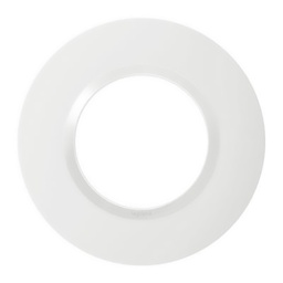 [32584] PLAQUE DE FINITION RONDE DOOXIE 1 POSTE FINITION BLANC MAT AVEC BAGUE BLANCHE BRILLANTE