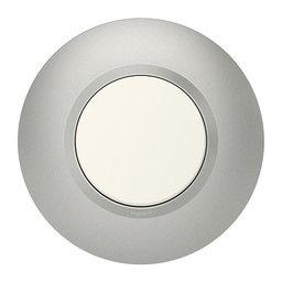 [32587] PLAQUE DE FINITION RONDE DOOXIE 1 POSTE FINITION EFFET ALUMINIUM MAT AVEC BAGUE EFFET CHROME