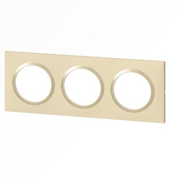 [32598] PLAQUE CARREE DOOXIE 3 POSTES FINITION DUNE MAT AVEC BAGUE DUNE BRILLANTE (JAUNE)