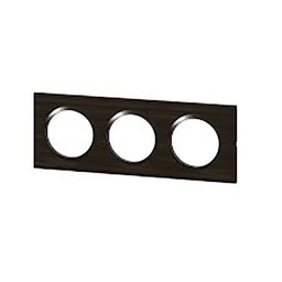 [32600] PLAQUE CARREE DOOXIE 3 POSTES FINITION NOIR VELOURS