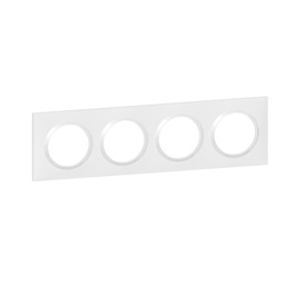 [32603] PLAQUE CARREE DOOXIE 4 POSTES FINITION BLANC