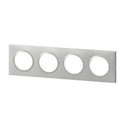 [32606] PLAQUE CARREE DOOXIE 4 POSTES FINITION EFFET ALUMINIUM MAT