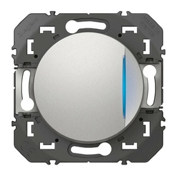 [32624] INTERRUPTEUR OU VA-ET-VIENT AVEC VOYANT LUMINEUX DOOXIE 10AX 250V FINITION ALU