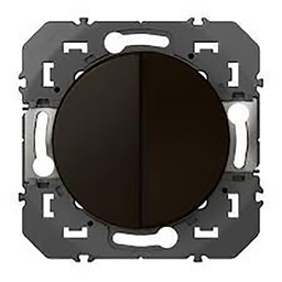 [32626] INTERRUPTEUR OU VA-ET-VIENT 10AX + BOUTON POUSSOIR 6A DOOXIE - FINITION NOIR