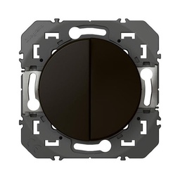 [32631] POUSSOIR DOUBLE DOOXIE 6A 250V FINITION NOIR - EMBALLAGE BLISTER
