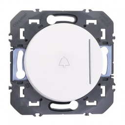 [32633] POUSSOIR SIMPLE AVEC VOYANT LUMINEUX ET MARQUAGE SONNETTE DOOXIE 6A 250V FINITION BLANC