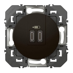 [32670] DOUBLE CHARGEUR USB TYPE-A + TYPE-C DOOXIE 3A FINITION NOIR - EMBALLAGE BLISTER