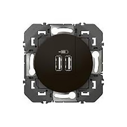 [32672] DOUBLE CHARGEUR USB TYPE-A DOOXIE 2,4A FINITION NOIR - EMBALLAGE BLISTER