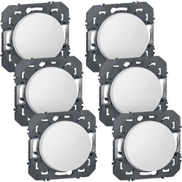 [32686] LEGRAND DOOXIE LOT DE 6 INTERRUPTEURS OU VA ET VIENTS BLANC COMPOSABLE