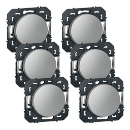 [32687] DOOXIE LOT DE 6 INTERRUPTEURS OU VA ET VIENTS ALUMINIUM COMPOSABLE