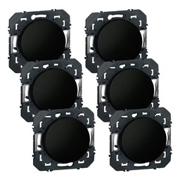 [32688] DOOXIE LOT DE 6 INTERRUPTEURS OU VA ET VIENTS NOIR COMPOSABLE