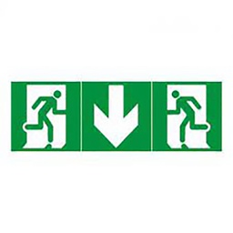 [30517] BAES- KIT DE 3 ETIQUETTES D EVACUATION ADHESIVES FLECHE VERS LE BAS