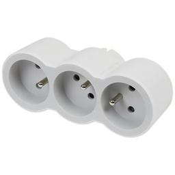 [32866] MULTIPRISE TRIPLE SORTIE 3X2P+T 230V 3500W 16A BLC GRIS TRIPLITE LEGRAND