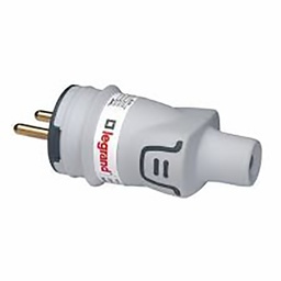 [32875] FICHE MALE AVEC TERRE PLEXO - PLASTIQUE - IP44 - GRIS
