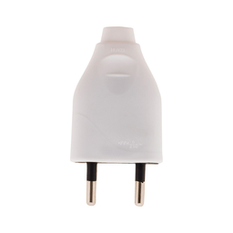 [32905] FICHE MALE 2 POLES 6A BLANC