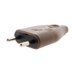 [32907] FICHE MALE 2 POLES 6A MARRON
