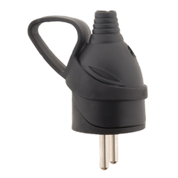 [32916] FICHE MALE ANNEAU -16A 2 POLES+ TERRE - NOIR