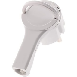 [32920] FICHE MALE 2 POLES+T 16A EXTRA PLATE BLANC