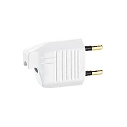 [32933] FICHE 2P MALE PLASTIQUE BLANC