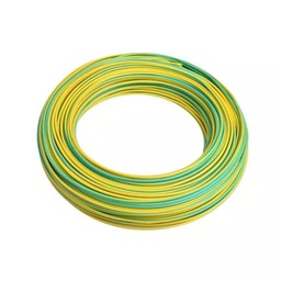 [32963] FIL RIGIDE HO7-VU 4MM2 VERT JAUNE RLX 100M