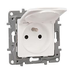 [33213] PRISE 2P+T IP44 NILOE BLANC