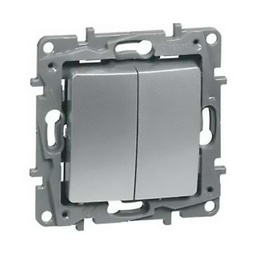 [33220] APPAREILLAGE INTER DVV ENCASTRE ARGENT 10A NILOE 96662LEGRAND