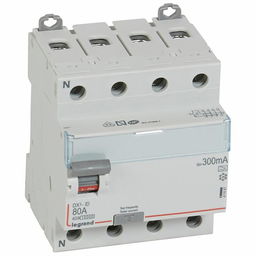 [33234] INTERRUPTEUR DIFFERENTIEL MODULAIRE 4P 80A 300MA A 4MOD VIS/VIS 411687 LEGRAND