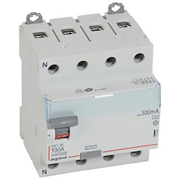 [35104] INTERRUPTEUR DIFFERENTIEL MODULAIRE 4P 100A 300MA A 4MOD VIS/VIS 411688 LEGRAND