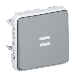 [33252] INTERRUPTEUR OU VA-ET-VIENT LUMINEUX ETANCHE PLEXO COMPOSABLE IP55 10AX 250V - GRIS