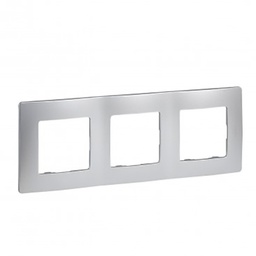 [33702] APPAREILLAGE PLAQUE 3POSTE ARGENT NILOE 96725 LEGRAND