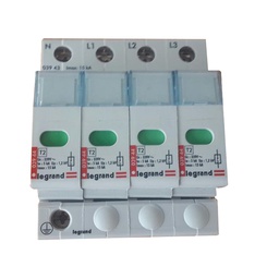 [35172] PARAFOUDRE MODULAIRE 4P TYPE 2 15KA UP 1,2KV UC320VAC ICC25KA 4MOD VIS/VIS 003943 LEGRAND