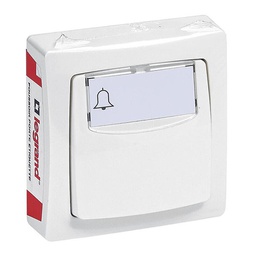 [33808] POUSSOIR AVEC PORTE-ETIQUETTE APPAREILLAGE SAILLIE - BLANC
