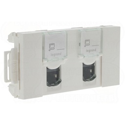 [33924] PRISE 2XRJ45 CAT.6 FTP 3MODULES BLANC
