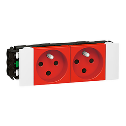 [33930] MOSAIC _PRISE 2x2P+T ROUGE POUR GOULOTTE 4MOD