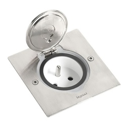 [35217] PRISE SOL CARREE INOX BROSSE
