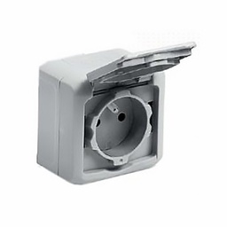 [33954] APPAREILLAGE PC APPARENT ETANCHE IP44 2P+T 16A GRIS FORIX 782395 LEGRAND