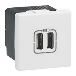 [34047] MOSAIC _CHARGEUR 2 USB 2 MOD - BLANC