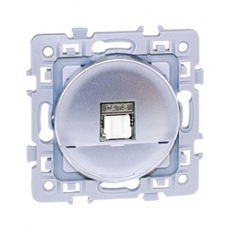 [34109] APPAREILLAGE PRISE ENCASTRE RJ45 CAT 6 UTP SILVER SQUARE