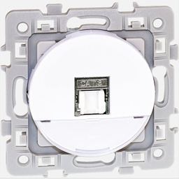 [34111] APPAREILLAGE PRISE ENCASTRE RJ45 CAT 6 UTP BLANC SQUARE