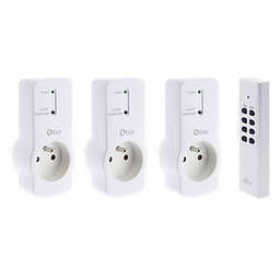 [34114] PRISE TELECOMANDE SANS FIL 30M 3PRISE + 1TELECOM 10A 2300W 433,92MHZ OTIO 223131