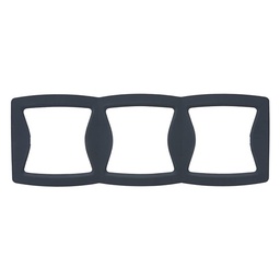 [34128] PLAQUE TRIPLE HORIZONTALE ANTHRACITE DIAMANT