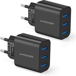 [34132] CHARGEUR 3USB DE MEUBLE D50MM NOIR AVEC ADAPTATEUR