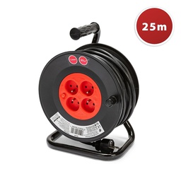 [34149] RALLONGE ENROULEUR H05VV-F 3G1.5 25M NOIR ET ROUGE
