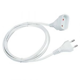 [34162] RALLONGE HO3VVH2-F 2X0,75 BLANC LG : 3 M