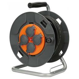 [34994] ENROULEUR CHANTIER HO7RN-F 4 PRISES 16A 3G1,5 25 M + COUPE-CIRCUIT EQUIPE D UNE POIGNEE EXTRACTIBLE + GUIDE CABLE